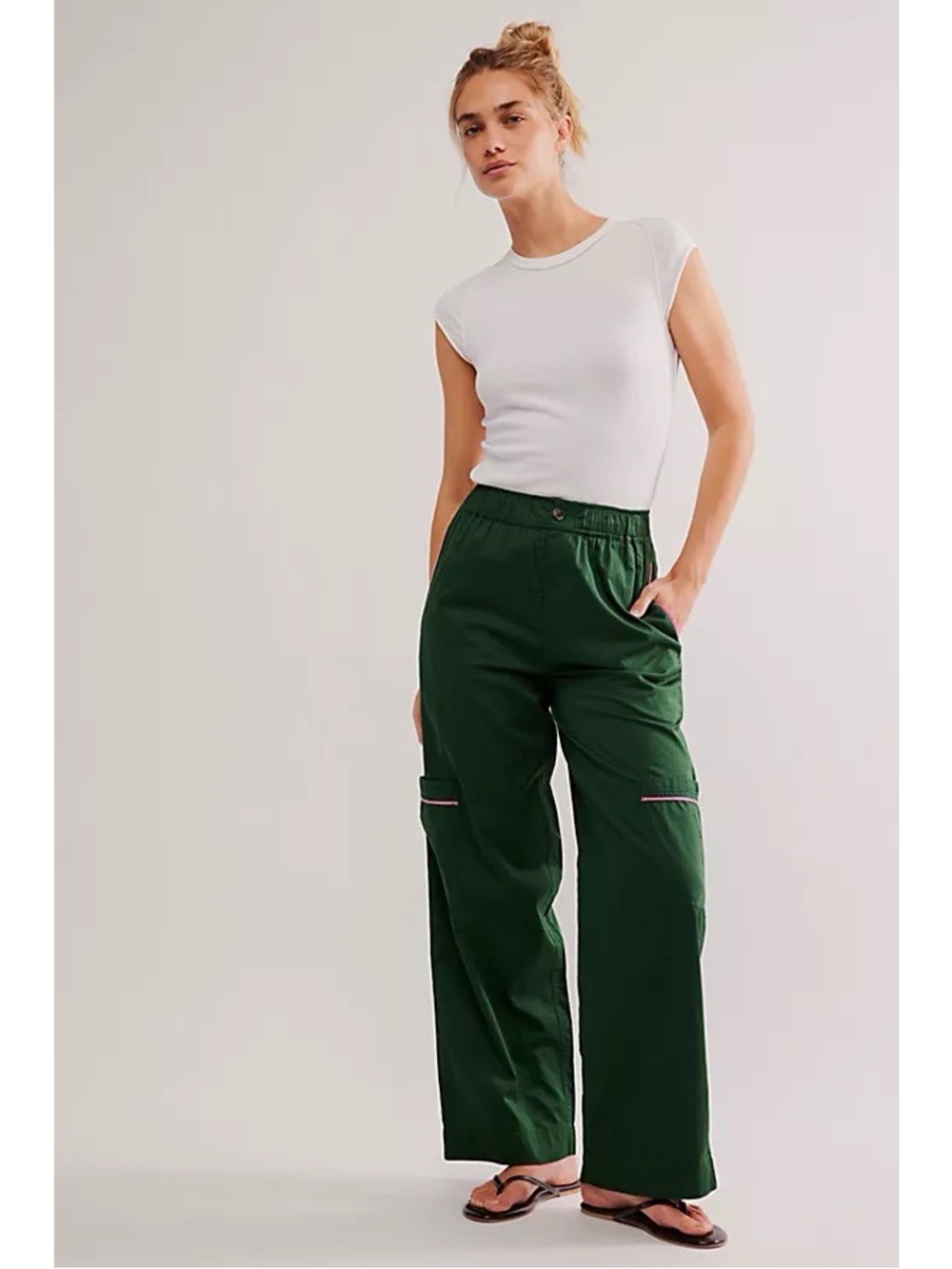 Damson Madder Harrison Trousers UK 12 (US 8) Green Relaxed Fit Athleisure Comfy
